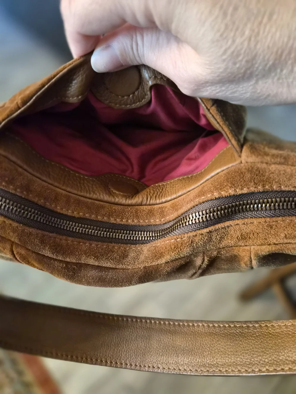 Hamitt Suede Morgan Bag in Mahogany Brown
